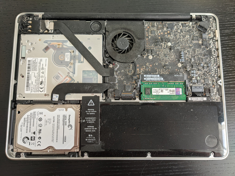 Internals of the Apple MacBook A1278 2009-2012 model